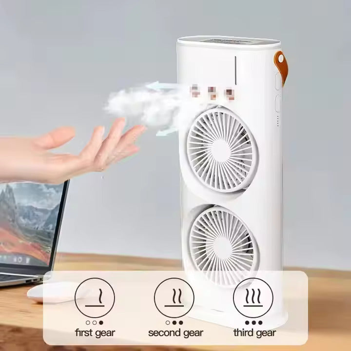 Mini Air Cooler Double Ended Spray Cooling Fan With Mist Humidifier